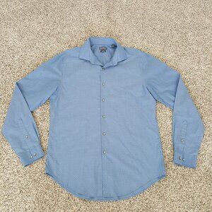 NEW Van Heusen Slim Fit Wrinkle Free Long Sleeve Dress Button Men Shirt Blue 16
